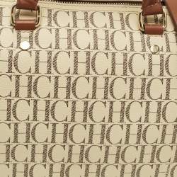 مملوكة مسبقًا CH Carolina Herrera Andy Medium Monogram Coated Canvas Boston Bag