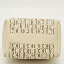 مملوكة مسبقًا CH Carolina Herrera Andy Medium Monogram Coated Canvas Boston Bag