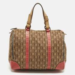 Pre Owned CH Carolina Herrera Andy Multicolor Monogram Canvas and Leather Satchel