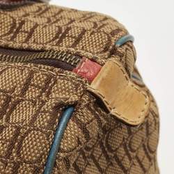 Pre Owned CH Carolina Herrera Andy Multicolor Monogram Canvas and Leather Satchel