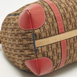 Pre Owned CH Carolina Herrera Andy Multicolor Monogram Canvas and Leather Satchel