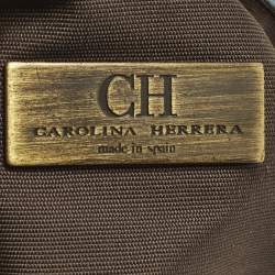 Pre Owned CH Carolina Herrera Andy Multicolor Monogram Canvas and Leather Satchel