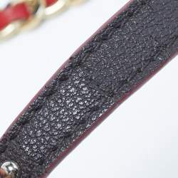 Pre Owned CH Carolina Herrera Choco Brown/Cream Monogram Print Leather Flap Shoulder Bag