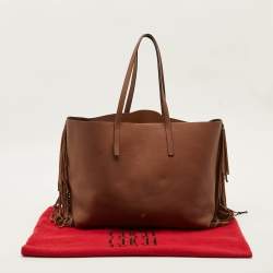 Pre Owned حقيبة يد سي أتش كارولينا هيريرا جلد بني بشرابة