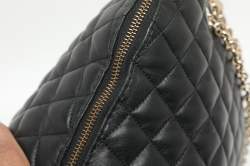 Pre Owned CH Carolina Herrera Black Quilted Leather Chain Satchel