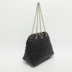 Pre Owned CH Carolina Herrera Black Quilted Leather Chain Satchel