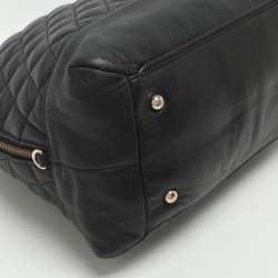 Pre Owned CH Carolina Herrera Black Quilted Leather Chain Satchel