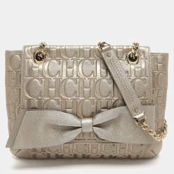 Pre Owned حقيبة كتف سي إتش كارولينا هيريرا أودري جلد مونوغرام ذهبي مضغوط