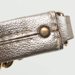 Pre Owned CH Carolina Herrera Audrey Gold Monogram Embossed Leather Shoulder Bag