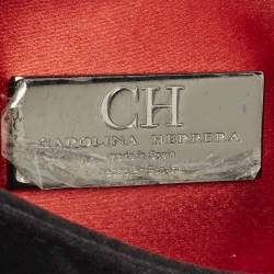 Pre Owned CH Carolina Herrera Black Quilted Satin Top Handle Bag