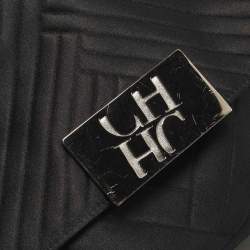 Pre Owned CH Carolina Herrera Black Quilted Satin Top Handle Bag
