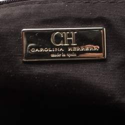Pre Owned CH Carolina Herrera Brown/Beige Monogram Canvas and Leather Hobo