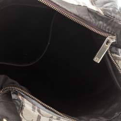 Pre Owned CH Carolina Herrera Brown/Beige Monogram Canvas and Leather Hobo