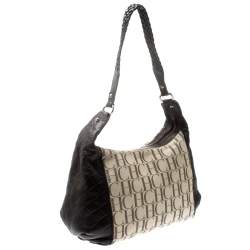 Pre Owned CH Carolina Herrera Brown/Beige Monogram Canvas and Leather Hobo