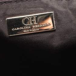 مملوكة مسبقًا CH Carolina Herrera Dark Purple Pebbled Leather Hobo