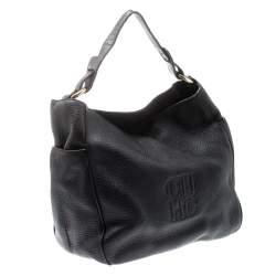 مملوكة مسبقًا CH Carolina Herrera Dark Purple Pebbled Leather Hobo