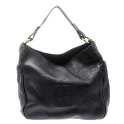 مملوكة مسبقًا CH Carolina Herrera Dark Purple Pebbled Leather Hobo