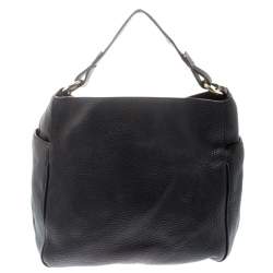 مملوكة مسبقًا CH Carolina Herrera Dark Purple Pebbled Leather Hobo