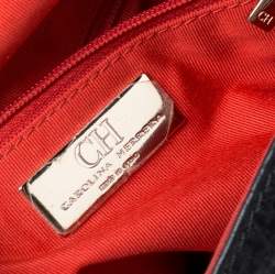 Pre Owned حقيبة كارولينا هيريرا جلد أسود