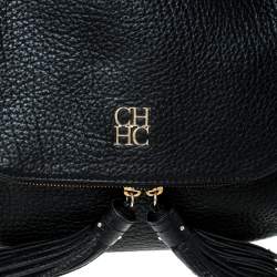 Pre Owned حقيبة كارولينا هيريرا جلد أسود