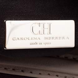 مملوكة مسبقًا حقيبة كارولينا هيريرا جلد بني فاتح نمط مبطن