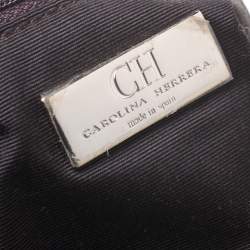 Pre Owned حقيبة كتف كارولينا هيريرا أودري جلد مونوغرامية كريمية