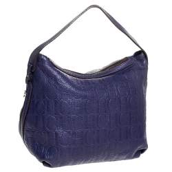 مملوكة مسبقًا CH Carolina Herrera Purple Leather Expandable Hobo