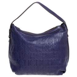 مملوكة مسبقًا CH Carolina Herrera Purple Leather Expandable Hobo