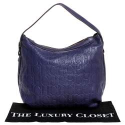 مملوكة مسبقًا CH Carolina Herrera Purple Leather Expandable Hobo