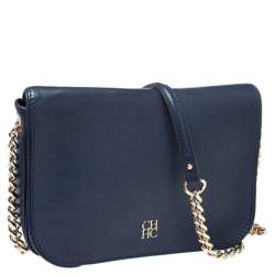 مملوكة مسبقًا حقيبة كتف كارولينا هيريرا جلد زرقاء كحلية