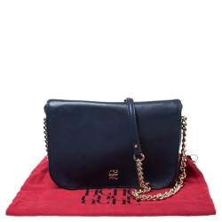 مملوكة مسبقًا حقيبة كتف كارولينا هيريرا جلد زرقاء كحلية