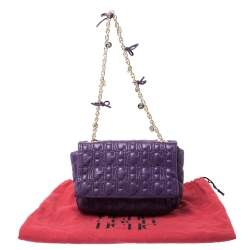 مملوكة مسبقًا CH Carolina Herrera Purple Monogram Leather Chain Flap Bag