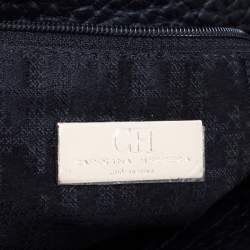 Pre Owned CH Carolina Herrera Black Leather Tassel Messenger Bag
