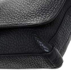 Pre Owned CH Carolina Herrera Black Leather Tassel Messenger Bag