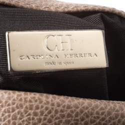 Pre Owned Carolina Herrera Beige Leather Chain Clutch
