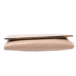 Pre Owned Carolina Herrera Beige Leather Chain Clutch