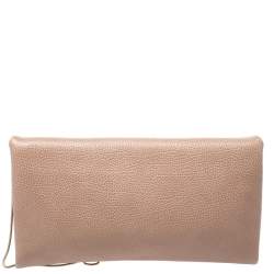 Pre Owned Carolina Herrera Beige Leather Chain Clutch