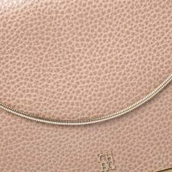 Pre Owned Carolina Herrera Beige Leather Chain Clutch