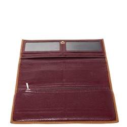 Pre Owned محفظة كونتيننتال كارولينا هيريرا جلد منقوش مونوغرامي صفراء مسترد بطية ثلاثية