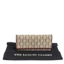 مملوكة مسبقًا Carolina Herrera Beige Monogram Canvas Continental Wallet