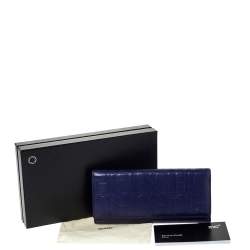 Carolina Herrera Purple Monogram Leather Continental Wallet