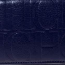 Carolina Herrera Purple Monogram Leather Continental Wallet