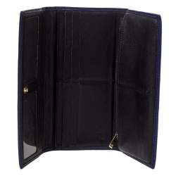 Carolina Herrera Purple Monogram Leather Continental Wallet