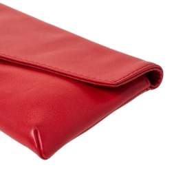 Pre Owned Carolina Herrera Red Leather Envelope Clutch