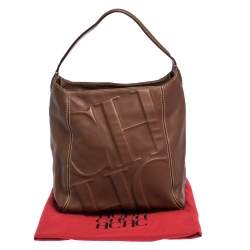 Pre Owned Carolina Herrera Tan Leather Hobo