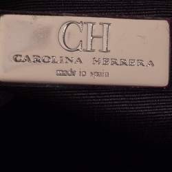 Pre Owned Carolina Herrera Magenta Leather Chain Flap Clutch