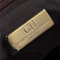 مملوكة مسبقًا Carolina Herrera Multicolor Signature Print Fabric and Leather Hobo