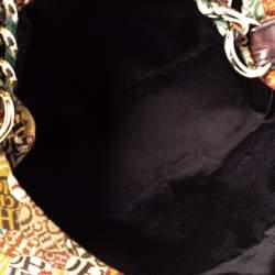 مملوكة مسبقًا Carolina Herrera Multicolor Signature Print Fabric and Leather Hobo