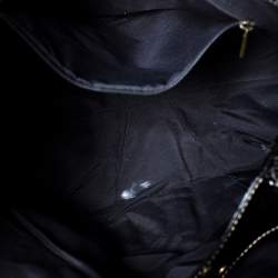 Pre Owned Carolina Herrera Black Monogram Patent Leather Shoulder Bag