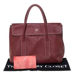 Carolina Herrera Red Leather Flap Satchel